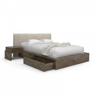 Silk Queen storage Bed with nightstands