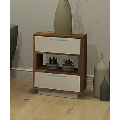 4594 End Table (White/Walnut)