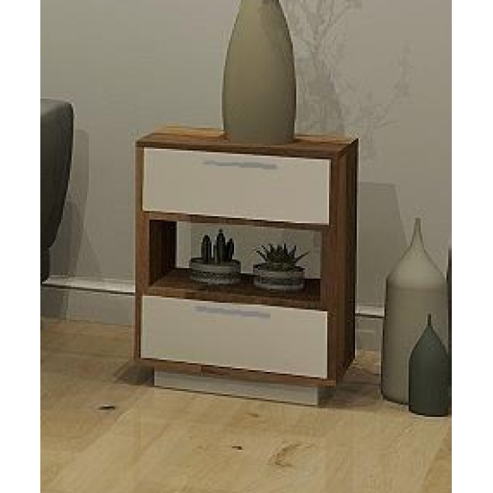 4594 End Table (White/Walnut)