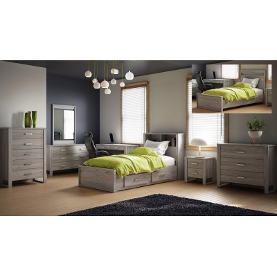 5233 Twin 5pcs. Bedroom Set (Taupe)