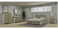 5790 King Bed (White/Greyness)