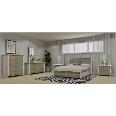 5790 King 6pcs. Bedroom Set (White/Greyness)