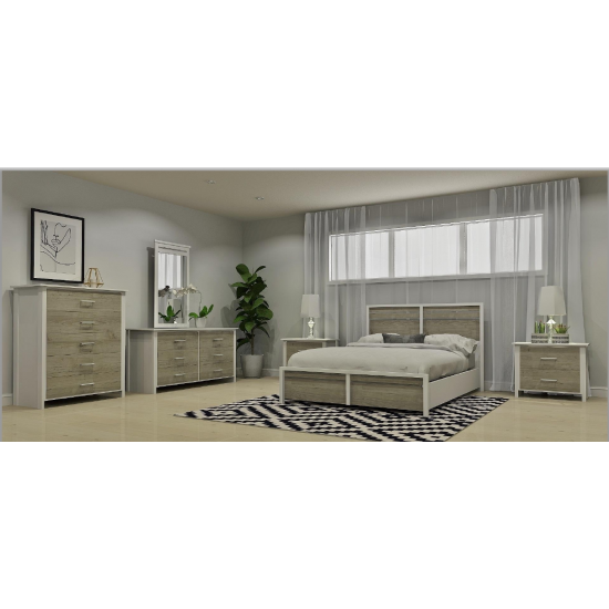 5790 King 6pcs. Bedroom Set (White/Greyness)