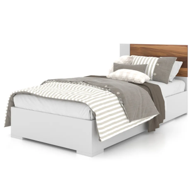 6494 Twin Bed (White/Walnut)