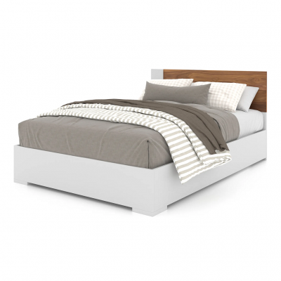 6494 Full Bed (White/Walnut)