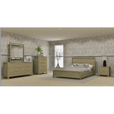 7758 King 6pcs. Bedroom Set (Ash)