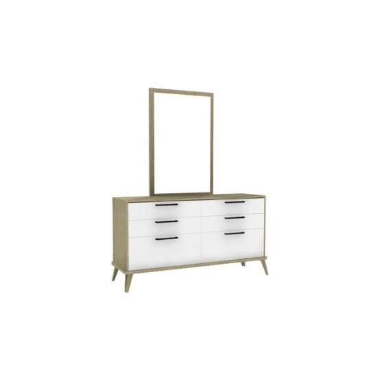 7925 Dresser with mirror (Harvest/White)