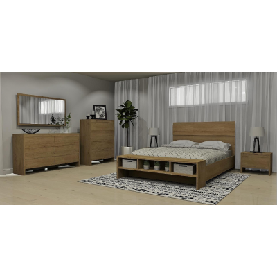 8857 King 6pcs. Bedroom Set (Sesame)