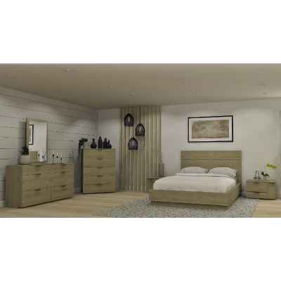 9158 King 6pcs. Bedroom Set (Ash)