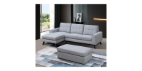 Sofa with left lounge chair Evelyn 99947LGY (Grey)