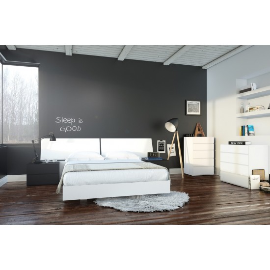 Melrose 5 Piece Queen Size Bedroom Set (White) 400670