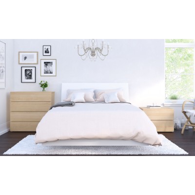 Esker Full Size Bedroom Set 4pcs (Natural Maple/White) 400828