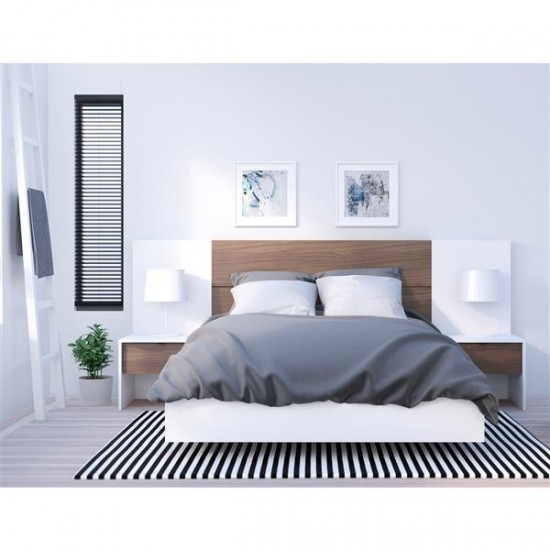 Celibri-T Full Size Bedroom Set 5pcs 400895 (White/Walnut)