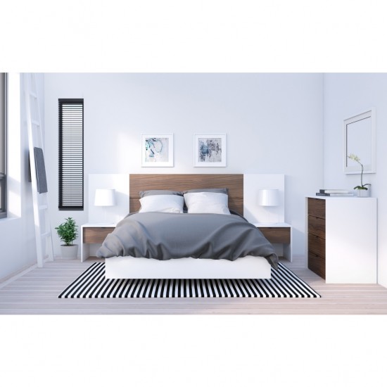 Celibri-T Full Size Bedroom Set 6pcs 400896 (White/Walnut)