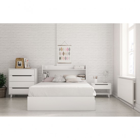 Aura Full Size Bedroom Set 4pcs 400939 (White)