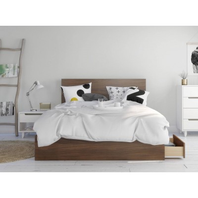 Boreal Queen Size Bedroom Set 3pcs 402100 (White/Walnut)