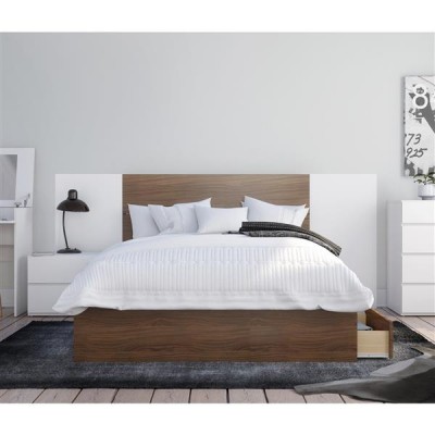 Hera Full Size Bedroom Set 4pcs 402105 (White/Walnut)