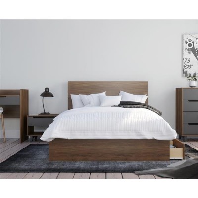 Mystik Full Size Bedroom Set 3pcs 402109 (Charcoal/Walnut)
