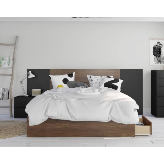 Juno Queen Size Bedroom Set 4pcs 402116 (Black/Walnut)