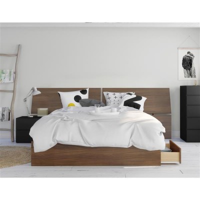 Moxy Queen Size Bedroom Set 3pcs 402124 (Black/Walnut)