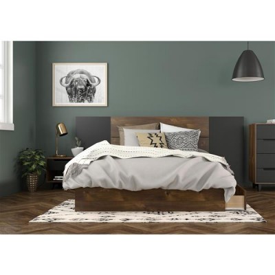 Oscuro Full Size Bedroom Set 4pcs 402141 (Truffle/Black)