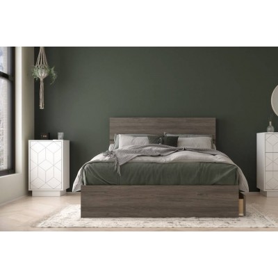 Volt Full Size Bedroom Set 3pcs (Bark Grey/White) 403004