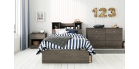 Twin 3-Drawer Mates Bed 373944 (Bark Grey)