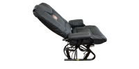 Chaise bercante, pivotante et inclinable #362 avec coussin C-49 en cuir (Noir)