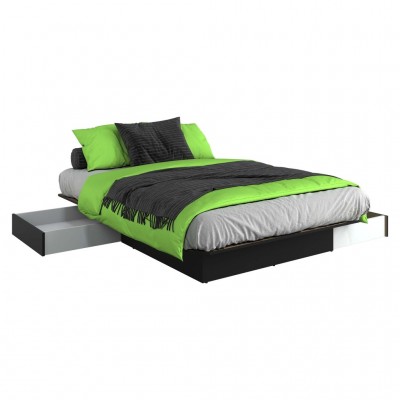 Quinn Full Bed with drawers (Black)