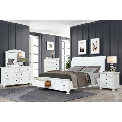 Charley Queen 6pcs. Bedroom Set (White)