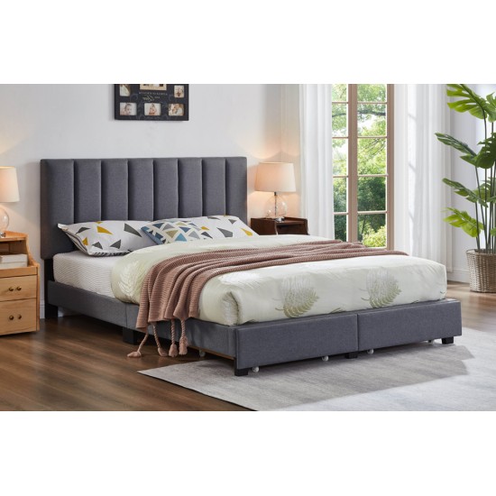 King Bed T2120 with storage (Grey)
