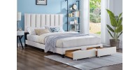 Queen Bed T2120 with storage (White)