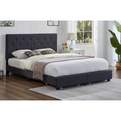 King Bed T2125 with storage (Charcoal)