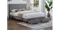 Queen Bed T2125 with storage (Grey)