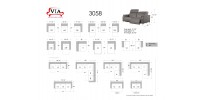 Sofa Condo Roma 3058 Inclinable Électrique (17E-18E)